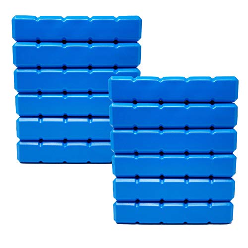 ToCi Juego de 12 acumuladores de frío con 400 ml cada uno, 12 elementos de refrigeración azules para la nevera o la nevera.