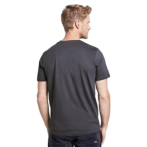 Tom Tailor T-Shirt with Logo-Print Camiseta, Gris (Tarmac Grey 10899), Large para Hombre