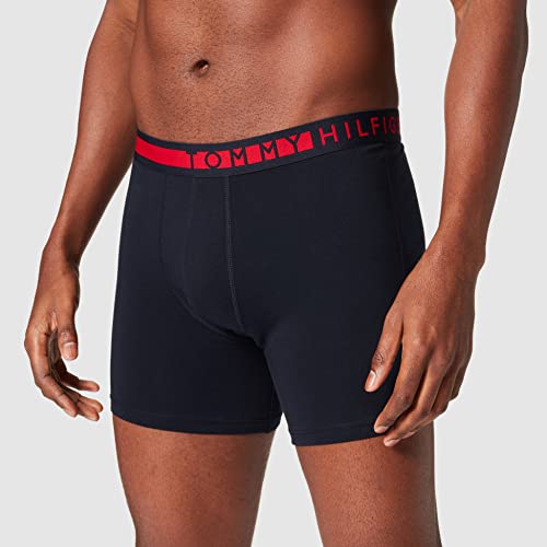 Tommy Hilfiger 3P Boxer Brief WB Ropa Interior, Primary Red/White/Primary Green, L para Hombre