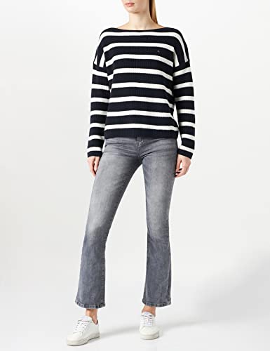 Tommy Hilfiger Hayana Boat-nk Sweater Suéter, Bold STP/Desert Sky, S para Mujer