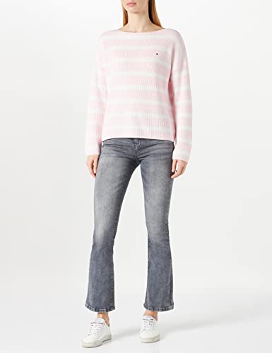 Tommy Hilfiger Hayana Boat-nk Sweater Suéter, Bold STP/Light Pink, XL para Mujer