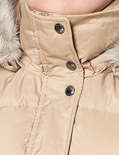 Tommy Hilfiger TH ESS Tyra Down Coat with Fur Chamarra de Plumas, Beige, S para Mujer