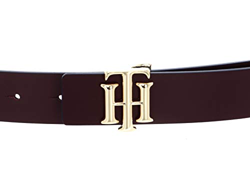 Tommy Hilfiger TH Logo Reversible Belt 3.0 Cinturón, Sky Captain/Deep Rouge, 75 para Mujer