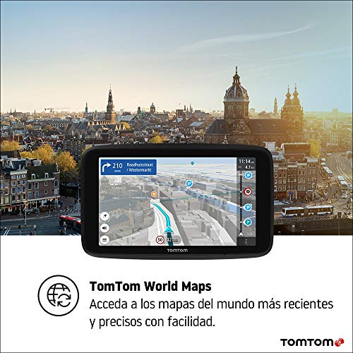 TomTom GPS para Coche GO Discover, 6 Pulgadas, con tráfico y radares, mapas del Mundo, actualizaciones rápidas Via  WiFi, disponibilidad de Parking, Precios de Combustible, Soporte Click-Drive