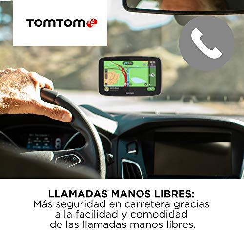 TomTom GPS para coche GO Essential, 5 pulgadas, con tráfico y prueba de radares gracias a TomTom Traffic, mapas de la UE, actualizaciones a través de WiFi, llamadas manos libres, soporte Click-Drive