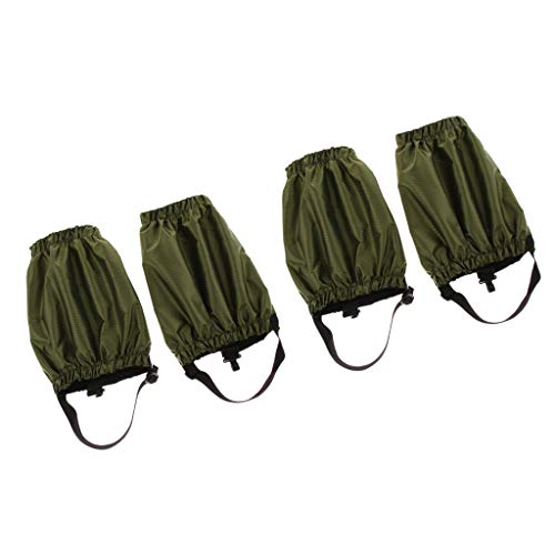 Toygogo 2 pares de polainas impermeables que caminan botas cubierta camping mochilas polainas - verde ejército