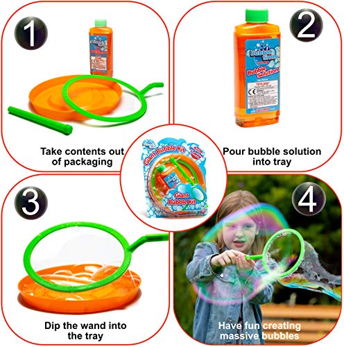 TOYLAND® Giant Bubble Making Kit / Solution - CREA Bolle enormi - Giocattoli da esterno - Giochi da giardino (Burbuja Equipo)