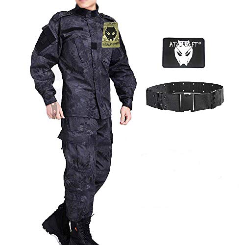 Traje completo de uniforme de combate de Worldshopping4U - incluye pantalones y chaqueta, diseño de camuflaje, para paintball, caza o juegos de guerra, color TYP, tamaño Small