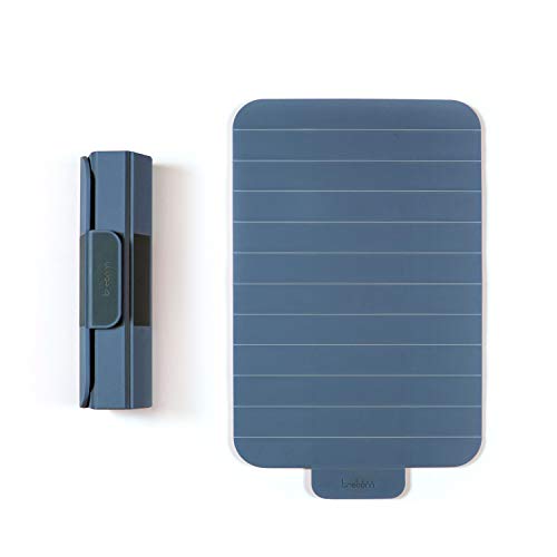 Trebonn - Tabla de cortar de plástico enrollable con fondo antideslizante, ahorra espacio y perfecto para uso diario. 39 x 24 cm (Blue Gray)
