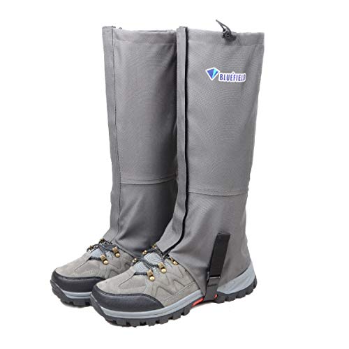 TRIWONDER Polainas Impermeable de Senderismo para piernas a Prueba de Viento Nieve Lluvia para Montaña Caza Esquí Escalada (1 Par) (Gris, M)