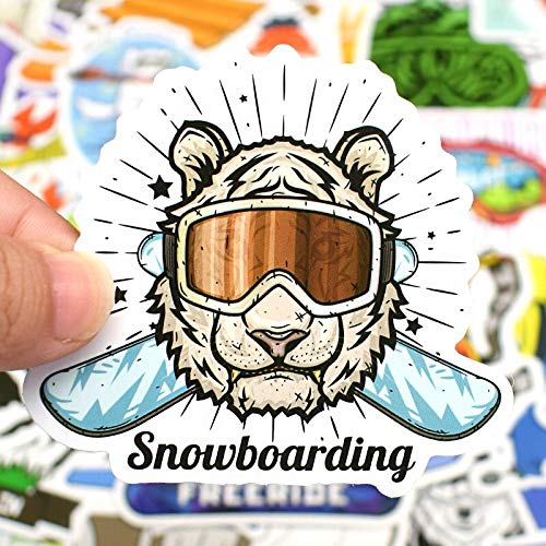 TUHAO Winter Skiing Snow Mountain Graffiti Stickers For Luggage Laptop Skateboard Snowboard Refrigerator Ski Vinyl Decal Sticker 50Pcs