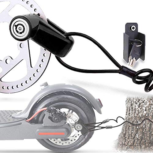 TUSNAKE Scooter Electrico Cerradura del Freno de Disco de Seguridad para Ptinete Electrico Bicis Carretilla Puertas Accesorios (Negro)