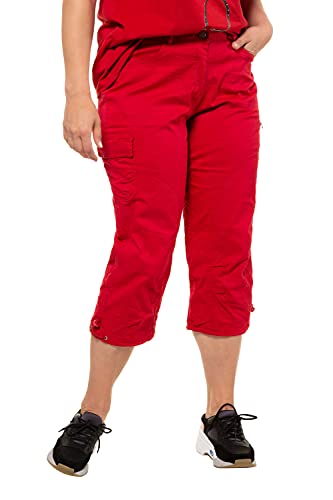 Ulla Popken Hose, 7/8, Pantalones Para Mujer, Rojo (Dunkelrot 50), 60