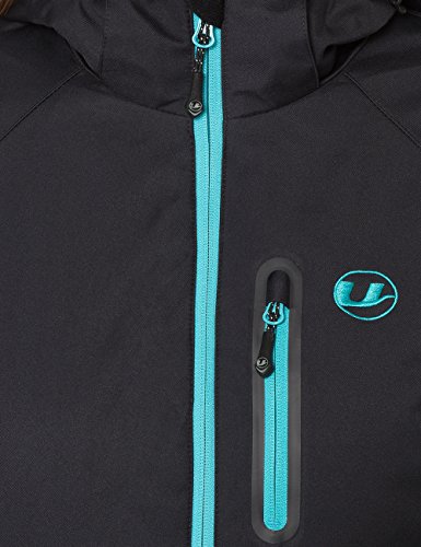 Ultrasport Softshell Jacket Serfaus Chaqueta de esquí, Mujer, Negro/Azul, L