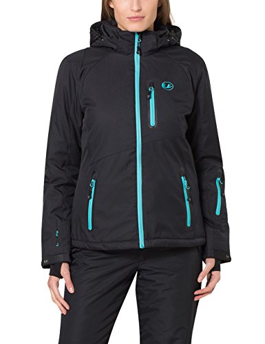 Ultrasport Softshell Jacket Serfaus Chaqueta de esquí, Mujer, Negro/Azul, L