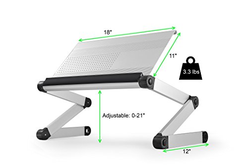 Uncaged ergonómico ajustable altura/ángulo soporte soporte de libro de sobremesa, plateado (RS-S)