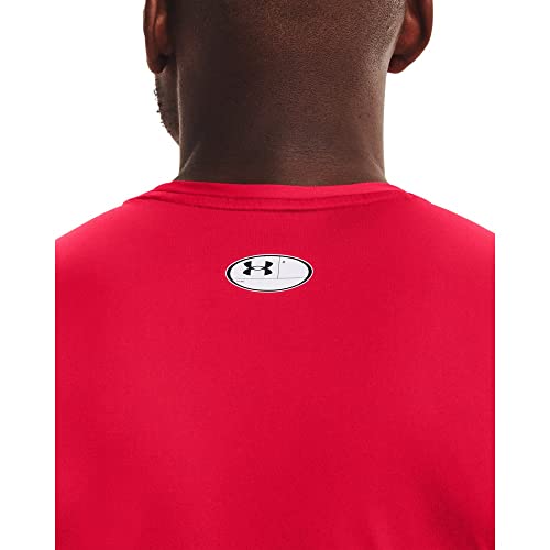 Under Armour Men's Armour HeatGear Compression Sleeveless T-Shirt , Red (600)/White , Medium Tall