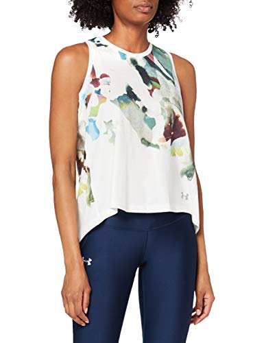 Under Armour Run Tie Back Tank Tanque, Mujer, Blanco (Onyx White/Onyx White/Reflective 112), S