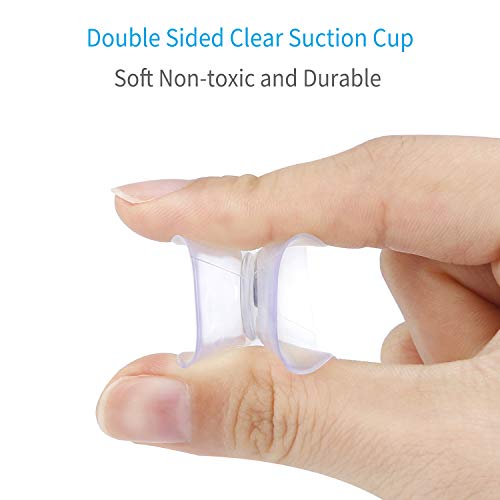 Uniclife Paquete de 20 Ventosas de Doble Cara de 3 CMm de Plástico Transparente de PVC para Espejo de Mesa