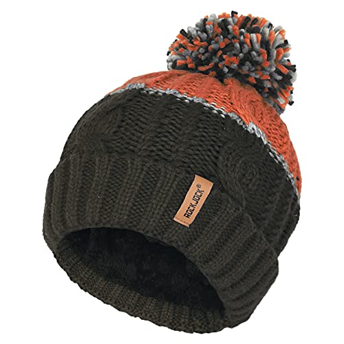 Unisex para Mujer para Hombre cálido Invierno Grueso Bloque de Color esquí Bobble pompón Sombrero con Acogedor Forro térmico de Felpa de Peluche