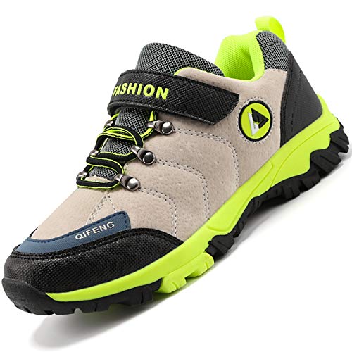 Unitysow Zapatillas de Senderismo para Niño Zapatillas y Calzado Deporte Niños Impermeables Botas de Senderismo Aire Libre Montaña Zapatillas Trekking,Beige,EU31