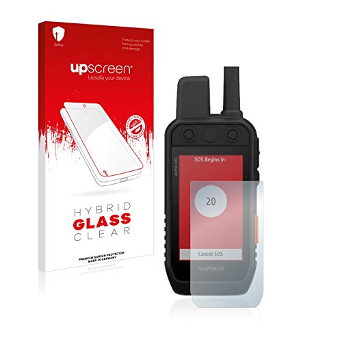 upscreen Protector Pantalla Híbrido Compatible con Garmin Alpha 200i K Hybrid Glass – 9H Dureza