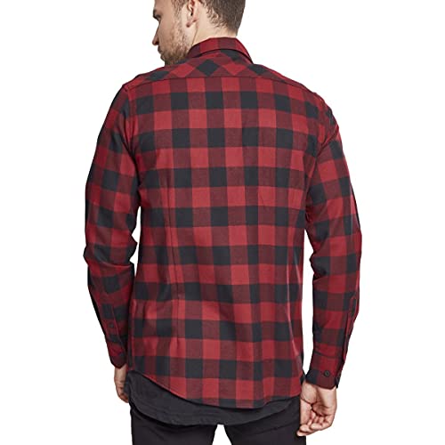 Urban Classics Checked Flanell Shirt Camisa, Multicolor (Blk/Red), 4XL para Hombre