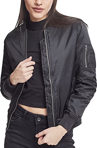 Urban Classics Ladies Basic Bomber Jacket Chaqueta, Negro-Negro (Negro 7), 36 (tamaño del Fabricante: S) para Mujer