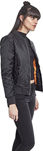 Urban Classics Ladies Basic Bomber Jacket Chaqueta, Negro-Negro (Negro 7), 36 (tamaño del Fabricante: S) para Mujer