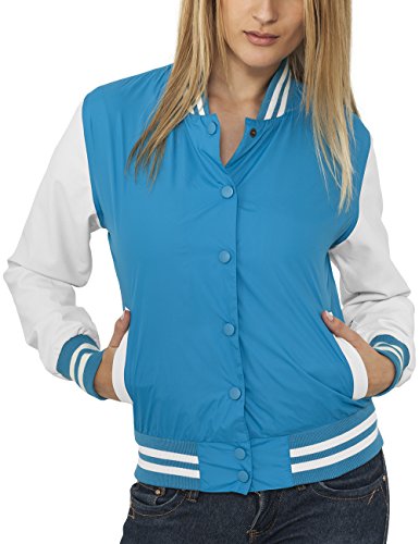 Urban Classics Ladies Light College Jacket Chaqueta, Turquesa, Small para Mujer