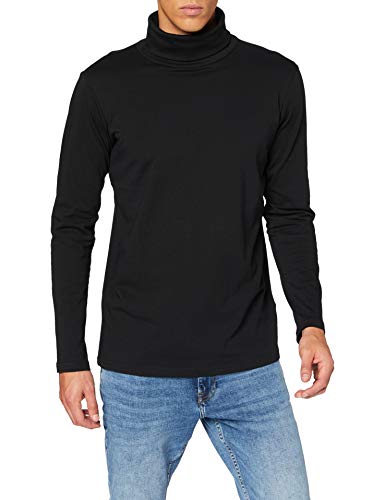 Urban Classics Turtle Neck LS Camiseta, Negro, L para Hombre