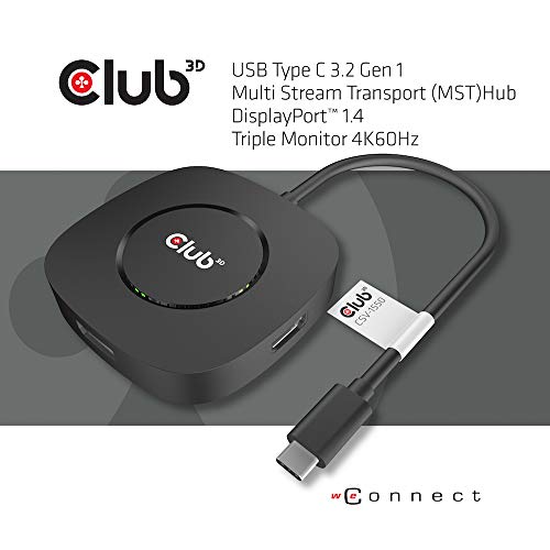 USB Tipo C 3.2 Gen 1 Multi Stream Transport(MST) Hub DisplayPort 1.4 Triple Monitor