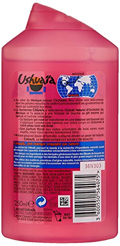 Ushuaïa – Gel de ducha de belleza hidratante con extracto natural de orquídea de México, 250 ml, juego de 3 unidades