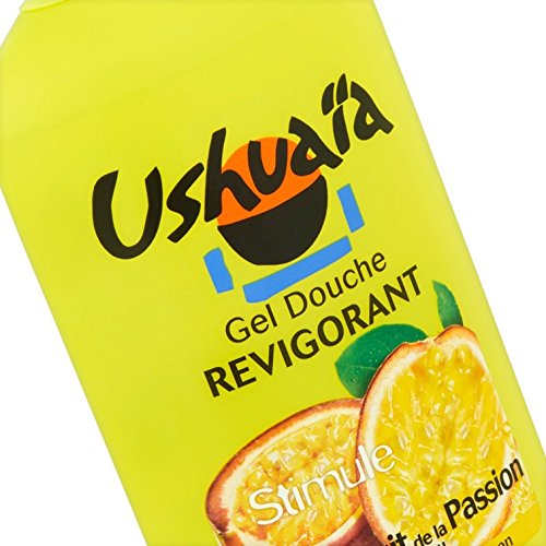 Ushuaïa – Gel de ducha revitalizante con pulpa de Fruta de la pasión de Brasil – 250 ml – juego de 3