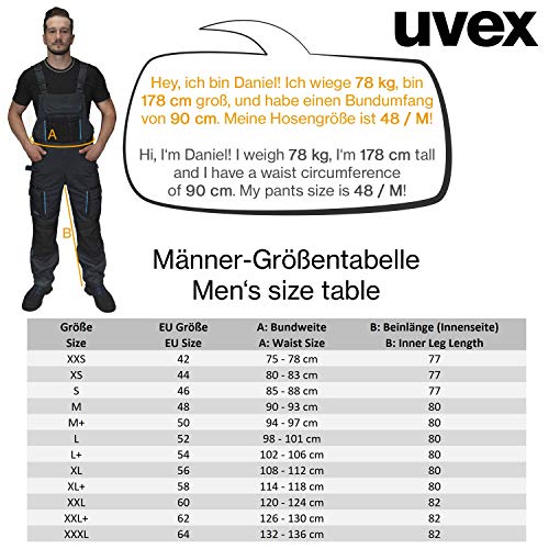 Uvex Pantalones de Trabajo Tune-up Long para Hombre - Peto con Bolsillo en la Rodilla - 50