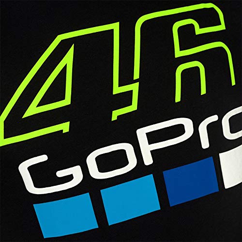 Valentino Rossi 46 Go PRO Dual, T-Shirt Hombre, Negro, M