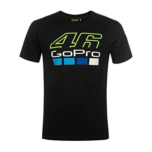 Valentino Rossi 46 Go PRO Dual, T-Shirt Hombre, Negro, M