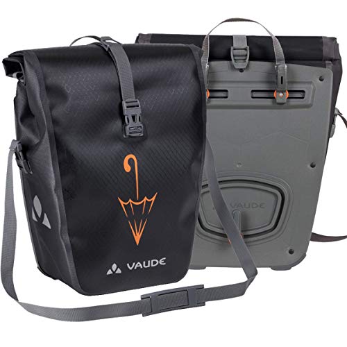 VAUDE Aqua Back – Juego de 2 bolsas para bici adaptables a la carga e impermeables, Negro, Talla única