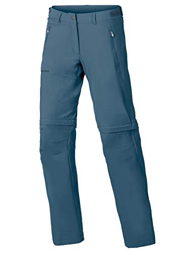 VAUDE Farley 40144 - Pantalones elásticos con Cremallera en T para Mujer, Color Azul y Gris, Talla 44