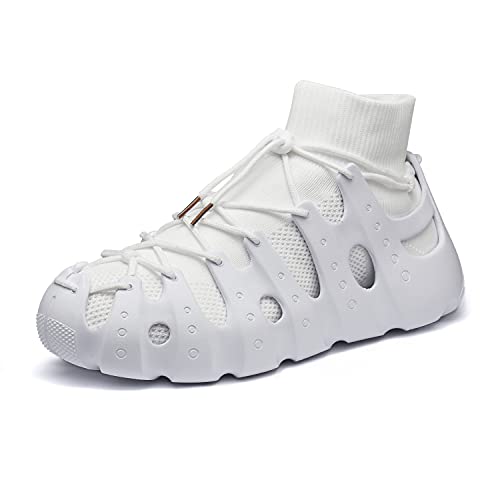 VcnKoso Zapatos para Hombre Zapatillas para Correr Zapatillas Deportivas para Mujer Sandalias para Caminar Zapatos de Playa para Senderismo Blanco 43