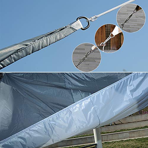 Vela de Sombra 3x4m Rectangular Toldo Vela Impermeable Protección Solar Rayos UV para Jardín Patio Terraza Balcón Exteriores Accesorios de MontajeTodo Incluído (Gris)