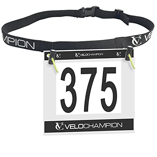 VeloChampion Cinta para nœmero de competicion de Triatlon - Tambien para Carreras Triathlon Race Number Belt