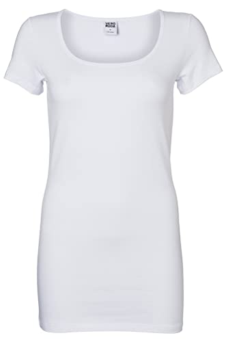 Vero Moda Maxi My SS Long U-Neck Noos 10059321 Camiseta, Snow White, 44 para Mujer