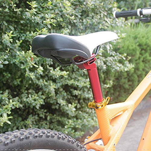 VGEBY1 Tija de sillín de Bicicleta, tija de sillín de Bicicleta a Prueba de Golpes 3 Colores 25.4 * 300MM para Bicicletas de Carretera de montaña Accesorio de Ciclismo(Rojo)