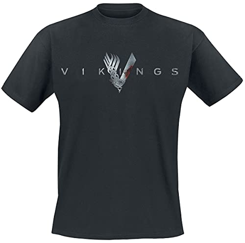 Vikings Welcome To Valhalla Hombre Camiseta Negro 3XL, 100% algodón, Regular