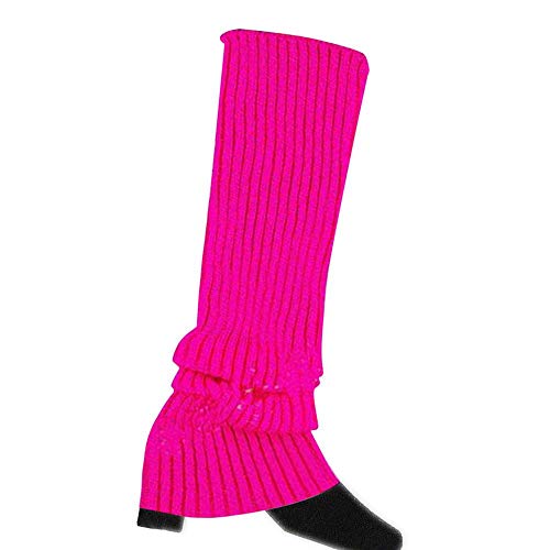VJGOAL Moda casual para mujer Punto trenzado Mantener caliente Calentadores de la pierna Calcetines Cubierta de la bota Calcetines de la pierna(Un tamaño,Rosa caliente)