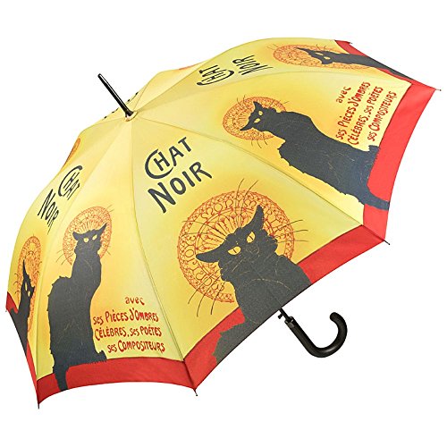 VON LILIENFELD Paraguas de Iluvia Largo Clásico Automático Grande Estable Mujer Motivo Arte Chat Noir