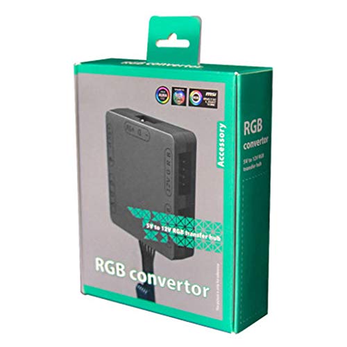 VVXXMO 5V 3Pin a 12V 4Pin RGB HUB,5V a 12V placa base luz RGB convertidor dispositivo con cable adaptador,Para RGB 3PIN M/B