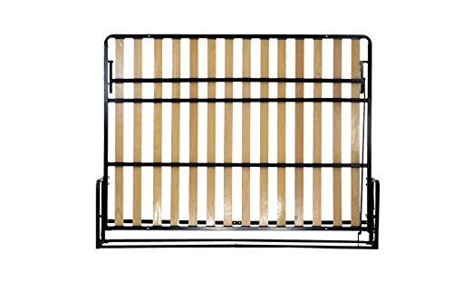 Wallbedking Cama doble horizontal clásica de pared de 190 cm x 135 cm, cama abatible, cama oculta