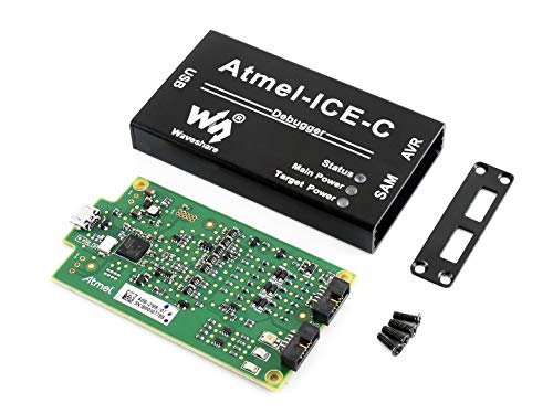 Waveshare Atmel-Ice-C Kit Powerful Development Tool for Debugging and Programming Sam AVR Microcontrollers Original PCBA Inside Full Functionality Cost Effective Durable Aluminium Alloy Enclosure